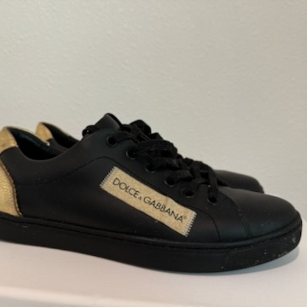 Dolce & Gabbana Black and Gold Sneakers